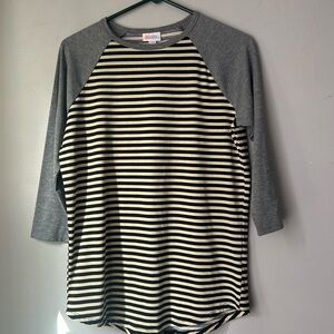 LulaRoe Striped Raglan 3/4 Sleeve Top